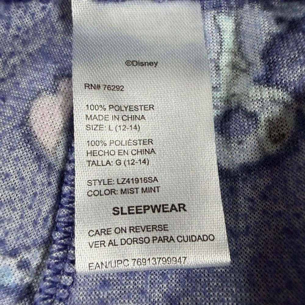 Disney Lilo & Stitch Purple Fleece Pajama Pants Sleepwear Large 12-14 LZ41916SA - Picture 4 of 5